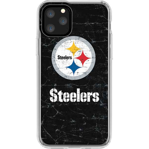 NFL Pittsburgh Steelers Distressed iPhone 11 Pro Clear Case