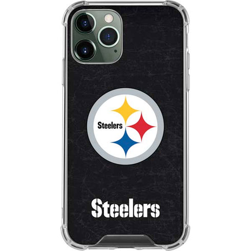 NFL Pittsburgh Steelers Distressed iPhone 11 Pro Max Clear Case