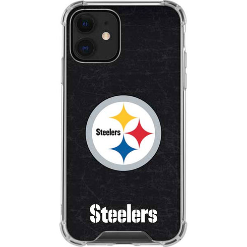 NFL Pittsburgh Steelers Distressed iPhone 12 Clear Case