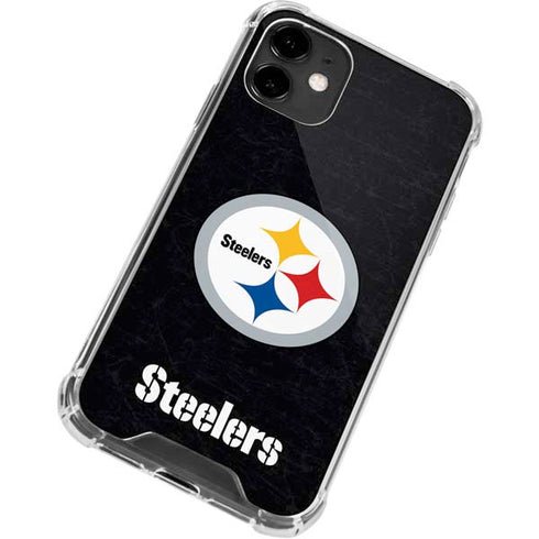 NFL Pittsburgh Steelers Distressed iPhone 12 Mini Clear Case