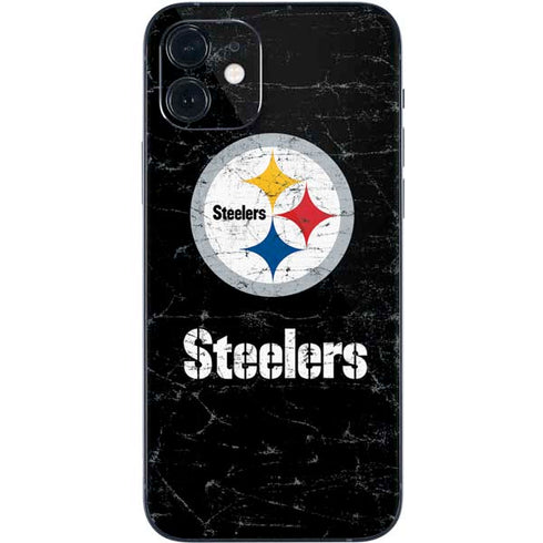 NFL Pittsburgh Steelers Distressed iPhone 12 Mini Skin