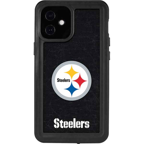 NFL Pittsburgh Steelers Distressed iPhone 12 Mini Waterproof Case