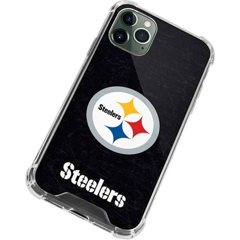 NFL Pittsburgh Steelers Distressed iPhone 12 Pro Clear Case