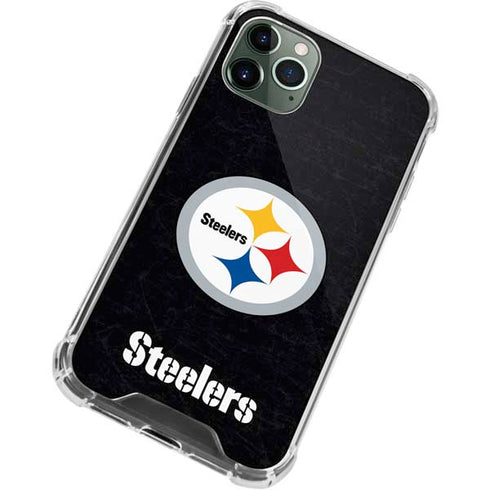 NFL Pittsburgh Steelers Distressed iPhone 12 Pro Max Clear Case