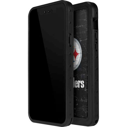 NFL Pittsburgh Steelers Distressed iPhone 12 Pro Waterproof Case