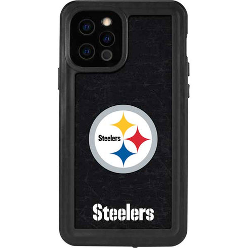 NFL Pittsburgh Steelers Distressed iPhone 12 Pro Waterproof Case