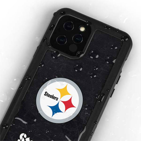 NFL Pittsburgh Steelers Distressed iPhone 12 Pro Waterproof Case