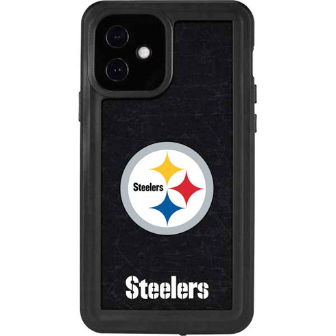 NFL Pittsburgh Steelers Distressed iPhone 12 Waterproof Case