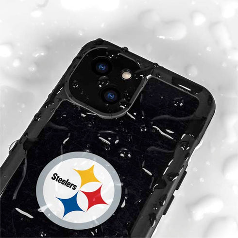 NFL Pittsburgh Steelers Distressed iPhone 13 Mini Waterproof Case