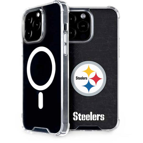 NFL Pittsburgh Steelers Distressed iPhone 13 Pro Max MagSafe Case