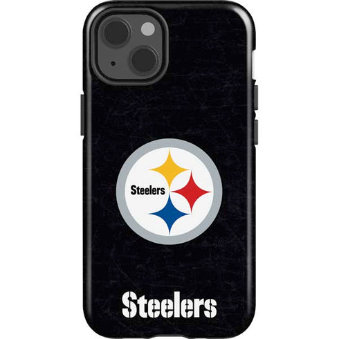 NFL Pittsburgh Steelers Distressed iPhone 15 Impact Case