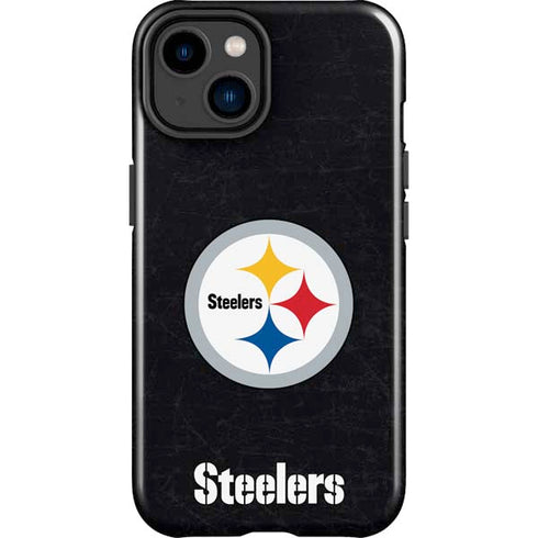NFL Pittsburgh Steelers Distressed iPhone 15 Plus Impact Case