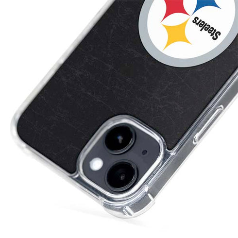 NFL Pittsburgh Steelers Distressed iPhone 15 Plus MagSafe Case