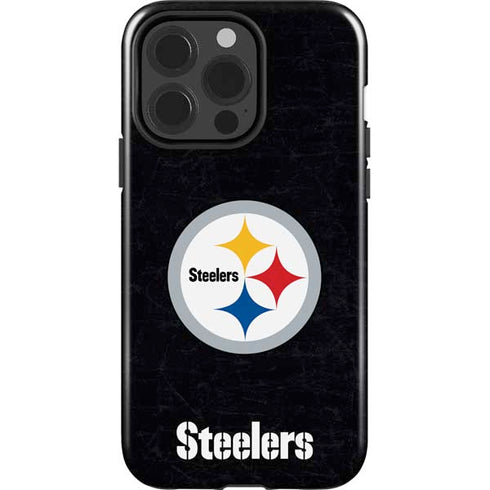 NFL Pittsburgh Steelers Distressed iPhone 15 Pro Impact Case