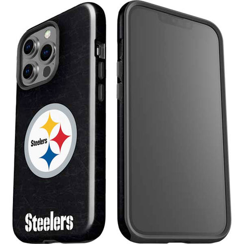 NFL Pittsburgh Steelers Distressed iPhone 15 Pro Impact Case