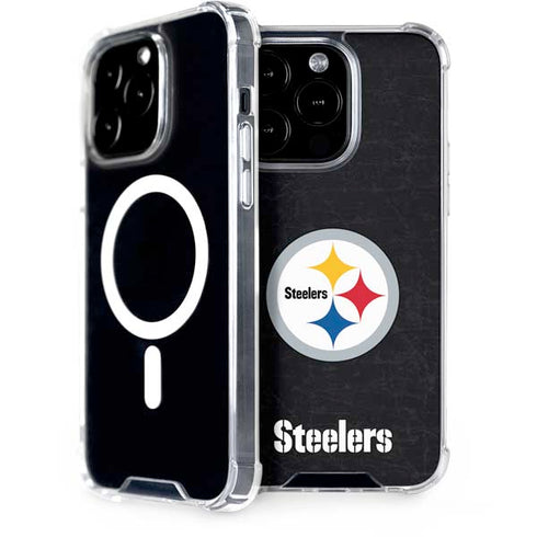 NFL Pittsburgh Steelers Distressed iPhone 15 Pro MagSafe Case