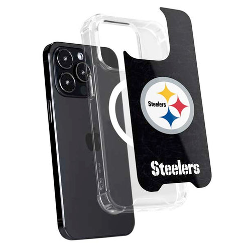 NFL Pittsburgh Steelers Distressed iPhone 15 Pro MagSafe Case