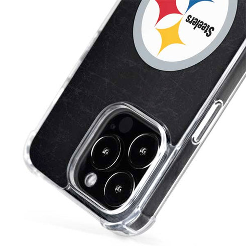 NFL Pittsburgh Steelers Distressed iPhone 15 Pro MagSafe Case