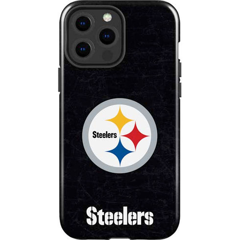 NFL Pittsburgh Steelers Distressed iPhone 15 Pro Max Impact Case