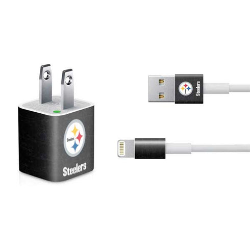 NFL Pittsburgh Steelers Distressed iPhone Charger (5W USB) Skin