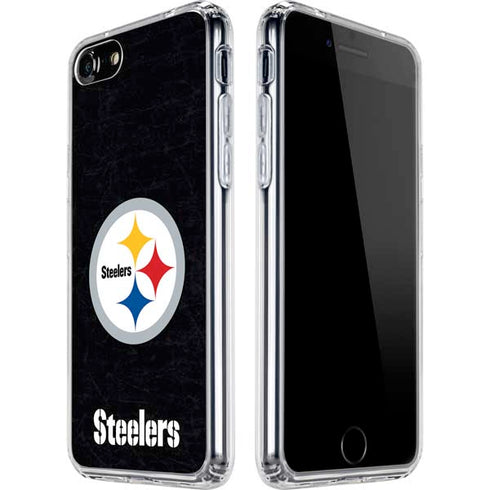 NFL Pittsburgh Steelers Distressed iPhone SE (2nd & 3rd Gen) Clear Case
