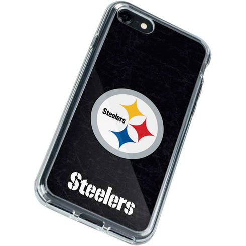 NFL Pittsburgh Steelers Distressed iPhone SE (2nd & 3rd Gen) Clear Case