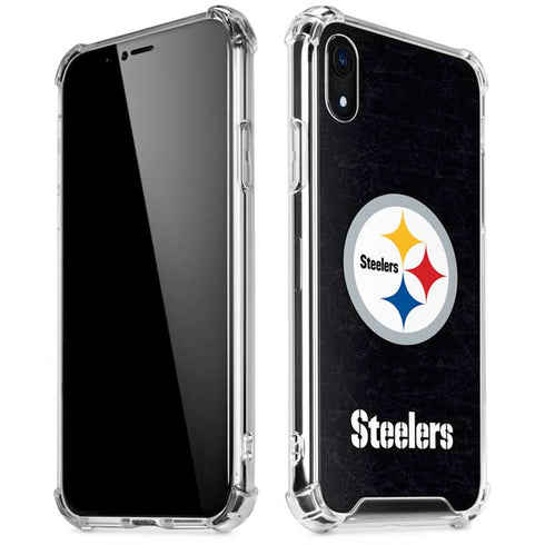 NFL Pittsburgh Steelers Distressed iPhone XR Clear Case