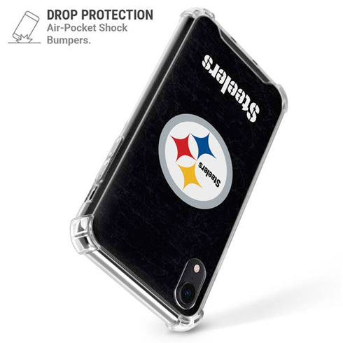NFL Pittsburgh Steelers Distressed iPhone XR Clear Case