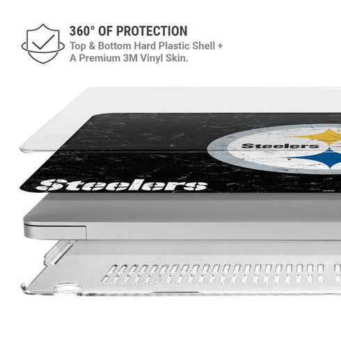 NFL Pittsburgh Steelers Distressed MacBook Air 13in M1 (2021) Case plus Skin