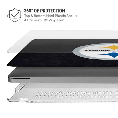 NFL Pittsburgh Steelers Distressed MacBook Pro 16in (2021-25) Case plus Skin