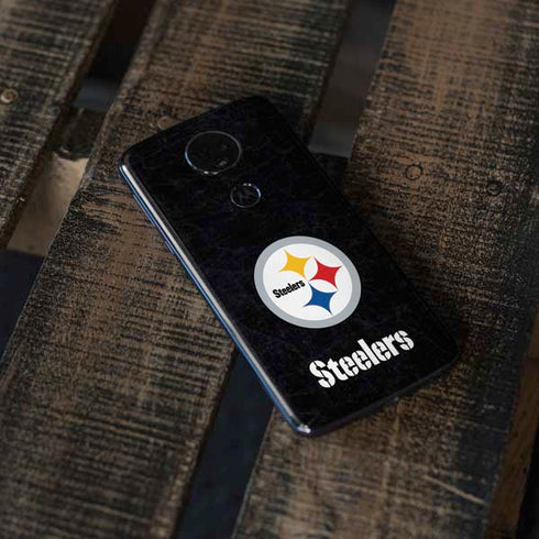 NFL Pittsburgh Steelers Distressed Moto E5 Plus Skin