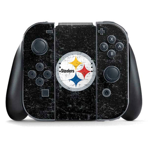 NFL Pittsburgh Steelers Distressed Nintendo Switch (2017-2021) Joy-Con Controller Skin