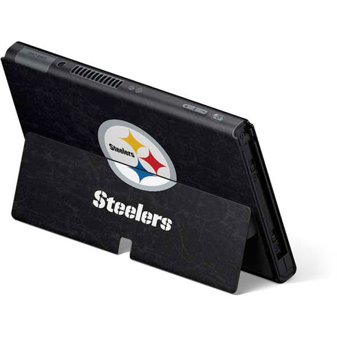 NFL Pittsburgh Steelers Distressed Nintendo Switch OLED (2021) Skin