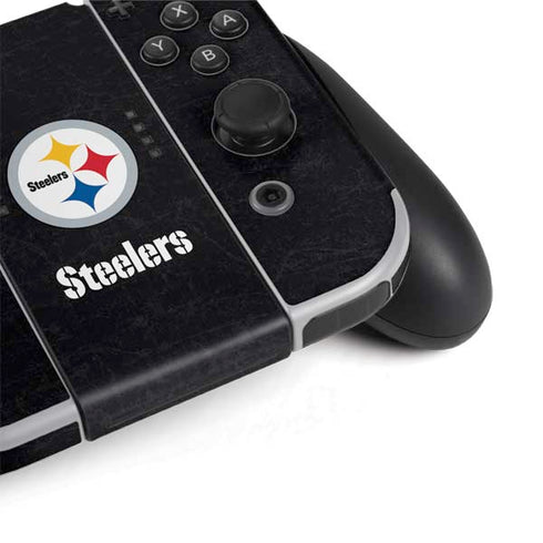 NFL Pittsburgh Steelers Distressed Nintendo Switch OLED (2021) Skin