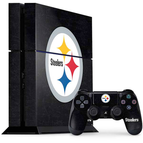 NFL Pittsburgh Steelers Distressed PS4 Console and Controller Bundle Skin