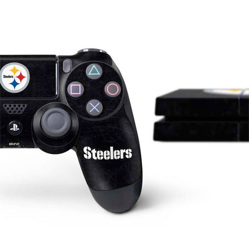 NFL Pittsburgh Steelers Distressed PS4 Console and Controller Bundle Skin