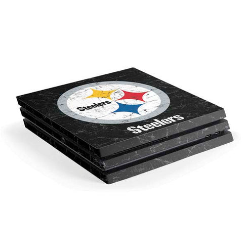 NFL Pittsburgh Steelers Distressed PS4 Pro Console Skin