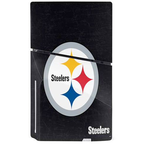 NFL Pittsburgh Steelers Distressed PS5 Slim Disk Bundle Skin