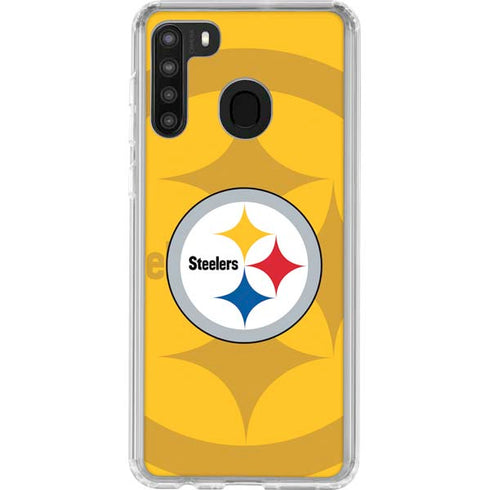 NFL Pittsburgh Steelers Double Vision Galaxy A21 Clear Case