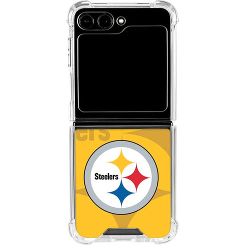 NFL Pittsburgh Steelers Double Vision Galaxy Z Flip5 5G Clear Case