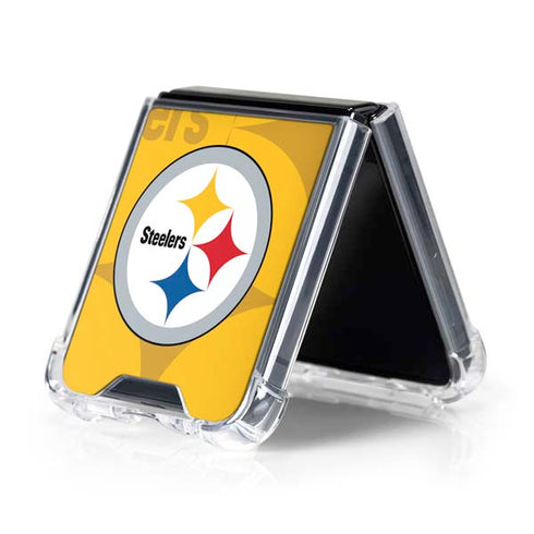 NFL Pittsburgh Steelers Double Vision Galaxy Z Flip5 5G Clear Case