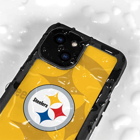 NFL Pittsburgh Steelers Double Vision iPhone 13 Mini Waterproof Case