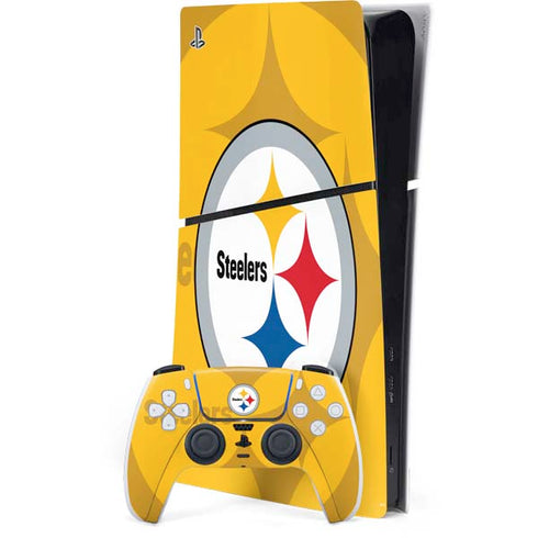 NFL Pittsburgh Steelers Double Vision PS5 Slim Digital Edition Bundle Skin