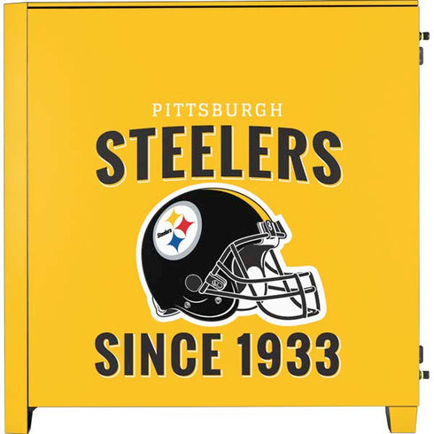 NFL Pittsburgh Steelers Helmet Corsair 4000D Tempered Glass Mid-Tower ATX Case Skin