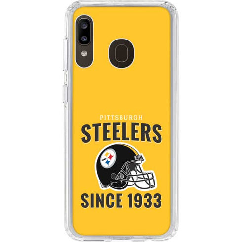 NFL Pittsburgh Steelers Helmet Galaxy A20 Clear Case