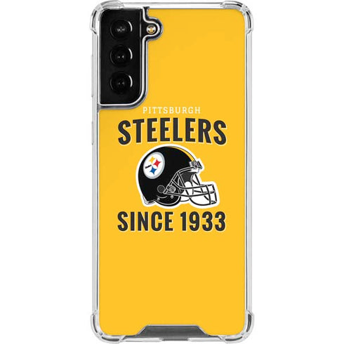 NFL Pittsburgh Steelers Helmet Galaxy S21 FE Clear Case