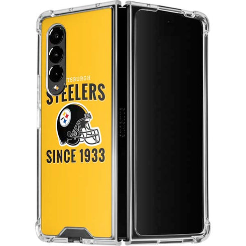 NFL Pittsburgh Steelers Helmet Galaxy Z Fold4 5G Clear Case