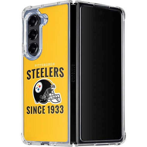 NFL Pittsburgh Steelers Helmet Galaxy Z Fold5 5G Clear Case