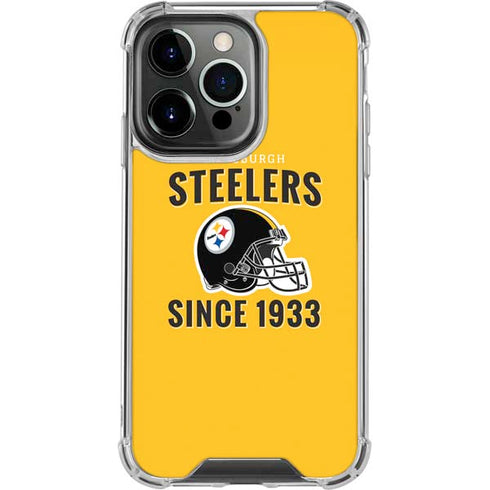 NFL Pittsburgh Steelers Helmet iPhone 14 Pro Clear Case
