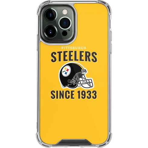 NFL Pittsburgh Steelers Helmet iPhone 15 Pro Max Clear Case